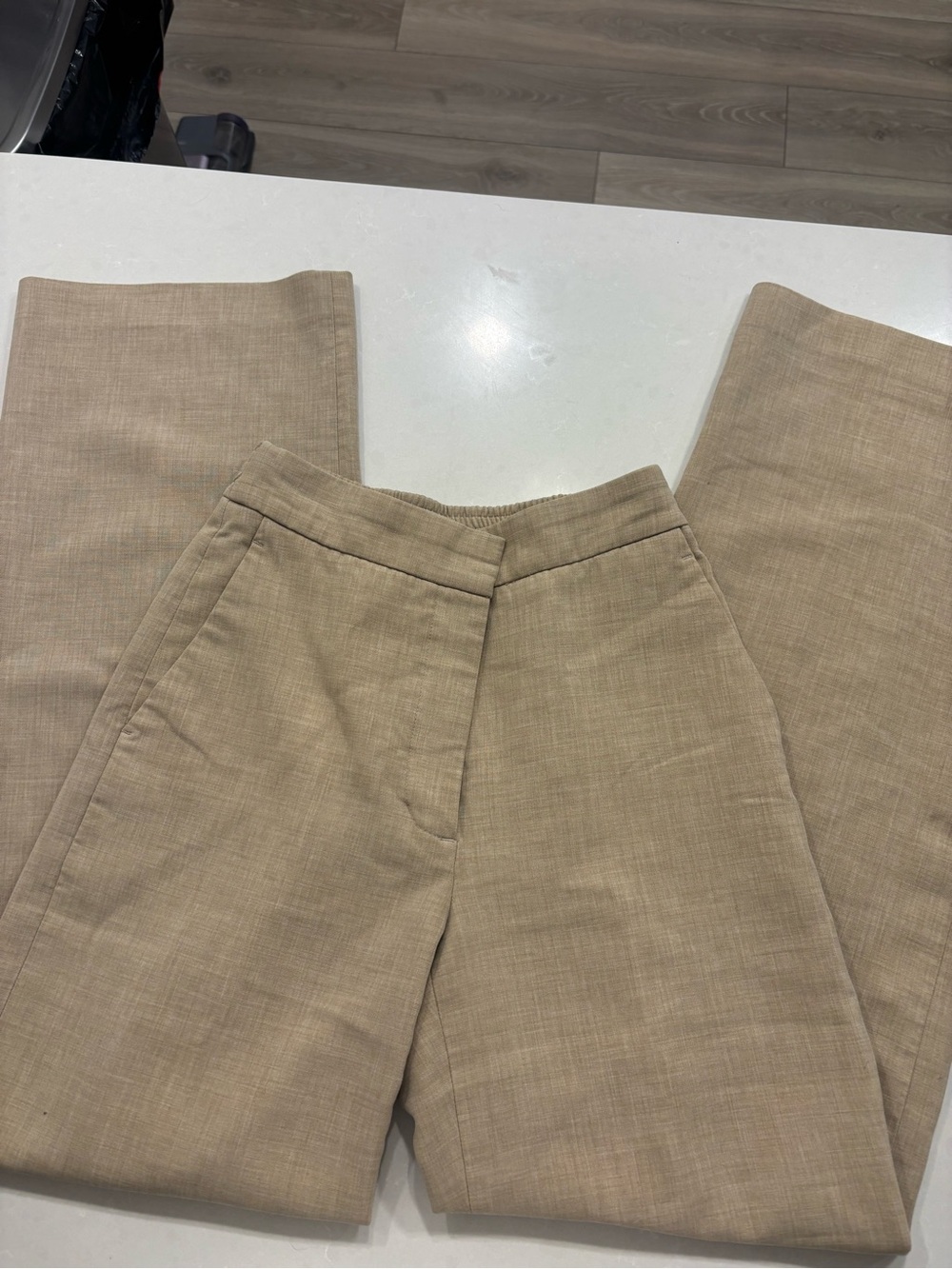 Classic Wide-Leg Trousers in Beige